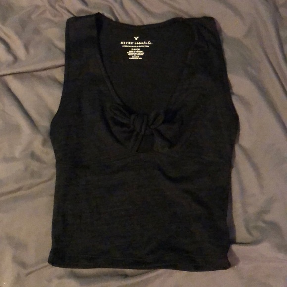 American Eagle Black Crop Top - Picture 1 of 4